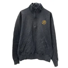 Champion ロゴスウェット トレーナー M グレー チャンピオン ハーフジップ 刺繍ワンポイント スウェット 無地スウェット 秋物 a712-6144