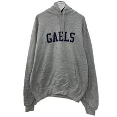 Champion プリントスウェット パーカー L グレー ネイビー チャンピオン プルオーバー フーディー ビッグプリント 秋物 a712-6150