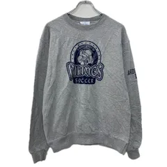 Champion プリントスウェット トレーナー M グレー ネイビー チャンピオン プルオーバー ビッグプリント アームプリント 秋物 a712-6158