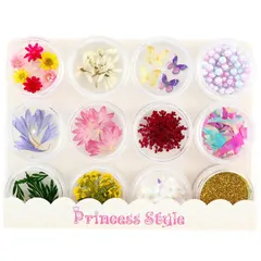 レジンパーツ ドライフラワー ユーフォルビア入り ネイル レジン 押し花 材料 12種類セット