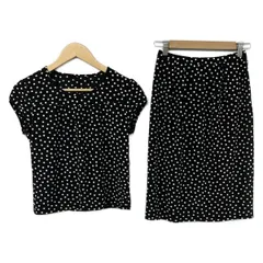 Leilian(レリアン) スカートセットアップ レディース - 黒×白 ドット柄