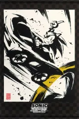【中古】タペストリー [単品] ソニック・ザ・ヘッジホッグ 墨絵 超音速針鼠 “勝利之誉” 掛け軸風タペストリー(A2) 「PS5/PS4/Switchソフト ソニックレーシング クロスワールド DXパック」 同梱特典