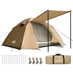 テント 2人用 1人用 3人用 【幅広い内室&通風 携帯超軽量】 簡単設営 前室あり 耐水圧4000mm 防蚊ネット付き 自立式 二重層構造 コンパック収納可能 ファミリー ドームテント ツーリングドーム キャンプ アウトドア 防風防雨防雪 登山/釣り/防災用