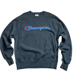 Champion / チャンピオン リバースウィーブ クルーネックスウェット 刺繍ロゴ ブラック 表記M