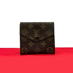 極 美品 LOUIS VUITTON ルイヴィトン ヴィンテージ ポルトモネ ビエ モノグラム レザー 三つ折り財布 ミニ ウォレット ブラウン 57264