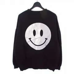 40324 スマイル バックプリント スウェット トレーナー ブラック 黒