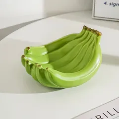 【新品?未使用】 小物入れ ボヘミアン風 装飾プレート セラミック製 バナナ形デザイン ジュエリー収納 小物トレイ 多目的トレー デコレーシ