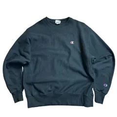 Champion / チャンピオン リバースウィーブ スウェット 刺繍ロゴ　背面CHAMPIONプリント ブラック L