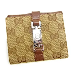 【最大30％OFF】グッチ GUCCI 二つ折り財布 ＧＧキャンバス ブラウン×ベージュ レディース 中古