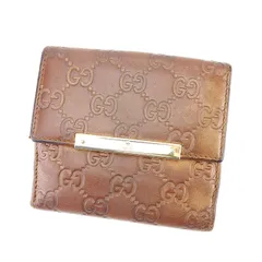 【最大30％OFF】グッチ GUCCI 二つ折り財布 グッチシマ ブロンズ×ゴールド レディース 中古