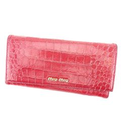 ミュウミュウ 長財布 レッド スタッズ フラップ かぶせ ロング