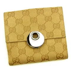 【最大30％OFF】グッチ GUCCI 二つ折り財布 ＧＧキャンバス ベージュ×レッド レディース 中古