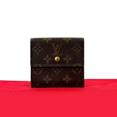 極 美品 LOUIS VUITTON ルイヴィトン ヴィンテージ ポルトフォイユ エリーズ モノグラム レザー 三つ折り財布 ウォレット ブラウン 43133