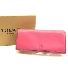 【X'masセール★30%OFF】ロエベ LOEWE 長財布アナグラム ピンク×レッド系 レディース 中古 最大30％OFF☆年末SALE】ロエベ LOEWE 長財布 アナグラム ピンク