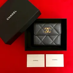 極 美品 箱 袋付 シール有 CHANEL シャネル スモールフラップ ウォレット マトラッセ ラムスキン 三つ折り 財布 メタリックグレー 43859