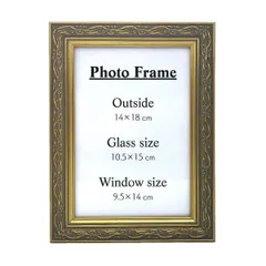 壁掛けポストカードフレーム アンティークゴールド 額縁 ハガキサイズ A6 インテリア