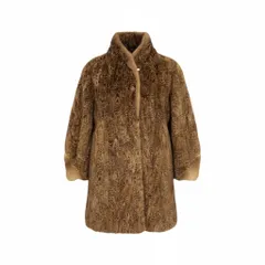 25L15 パステルミンク 総柄 ロングコート サイズF ブラウン 本毛皮 MINK FUR 希少デザインt18r