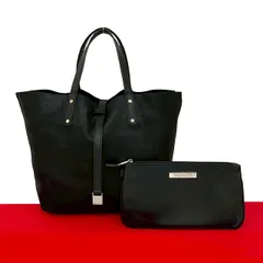 極 美品 ポーチ付き TIFFANY&Co. ティファニー ロゴ 金具 リバーシブル レザー 本革 ハンドバッグ ミニ トートバッグ ブラック 67849