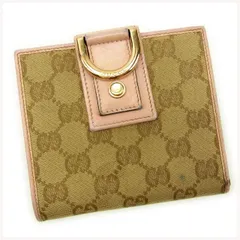 【最大30％OFF】グッチ GUCCI 二つ折り財布 ＧＧキャンバス ピンク×ベージュ レディース 中古