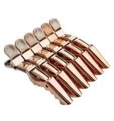 6本セット　ヘアクリップ　ワニクリップ　ダッカール　美容師　理容師　ブロンズ　銅