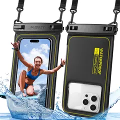 「2枚セット・水に浮く」スマホ 防水ケース LILIYYA：IPX8 浮く プール 海 スマホケース 完全防水 すまほ ぼうすい バッグ カバー ポーチ 水中 撮影 顔認証 通話 アイホン スマホ 携帯防水ケース 首掛け 斜め掛け 海水浴 水泳 潜水 iPho