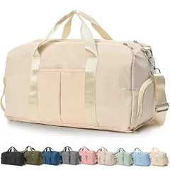 ボストンバッグ 修学旅行 旅行バッグ キャリーオンバッグ 軽量 32L 大容量 3WAY 防水 コンパクト 多機能 スポーツバッグ 1泊 2泊 (アイボリー)