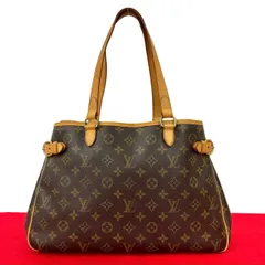 極 美品 LOUIS VUITTON ルイヴィトン バティニョール オリゾンタル モノグラム レザー トートバッグ ハンドバッグ ブラウン 406-7