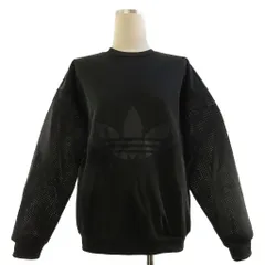 アディダスオリジナルス adidas originals CLRDO SWEATSHIRT スウェット トレーナー ジャージ プルオーバー 切替 ロゴプリント 黒 ブラック S