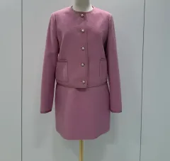 正規品 DIOR ディオール ピンク ブークレ ウール ジャケット スカート セット 34
