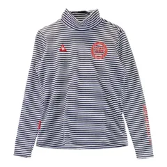 サイズ：M LE COQ GOLF ルコックゴルフ  ハイネック 長袖Tシャツ ボーダー柄 ホワイト系 [240101590313] ゴルフウェア レディース ストスト