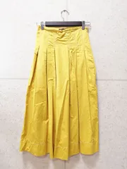 ZARA WOMAN ザラウーマン フレアスカート タック スカート ロング丈 無地 イエロー XSサイズ