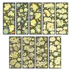 コラージュ素材 シール フレーク 透明、箔押し、防水、花 キラキラ アクリル 防水ステッカー シール 詰め合わせ フレークシール ステッカー フレーム 透かし彫り 背景紙 和風 おしゃれ 素材紙 紙もの パック 四季の花（合計3セット）手帳デコ 付箋 飾り か