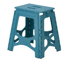 天馬(Tenma) 隙間に収納できる折り畳み踏み台 フォールディングステップ 室内用 脚立 軽くて持ち手付きのステップ 頑丈【色 ラムネブルー】【耐荷重100kg】【幅38×奥行30×高さ39cm】