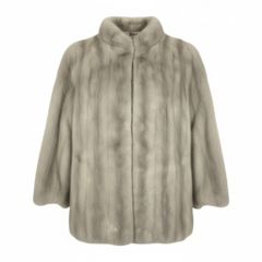 25L15 EMBA エンバ サファイアミンク ファーコート サイズF シルバー