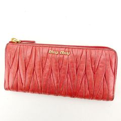 ミュウミュウ miumiu マテラッセ ファスナー 長財布 ストロベリー 