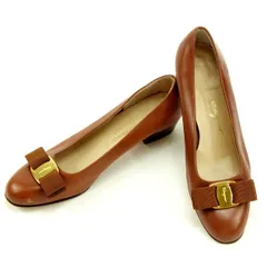 【最大30％OFF】サルヴァトーレフェラガモ Salvatore Ferragamo パンプス ヴァラリボン ライトブラウン レディース 中古