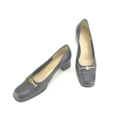 【最大30％OFF】サルヴァトーレフェラガモ Salvatore Ferragamo パンプス ヴァラ金具 ブラック×ゴールド レディース 中古