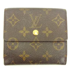 【最大30％OFF】ルイ・ヴィトン LOUIS VUITTON 二つ折り財布 モノグラム ポルトモネビエカルトクレディ ブラウン レディース 中古