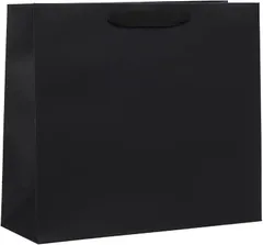 Noalife 紙袋 手提げ袋 ギフトバッグ 厚手タイプ 再利用可能 丈夫 クラフトバッグ 無地 特大紙袋 結婚式 包装 パーティー 誕生日 (ブラック,  2枚セット)