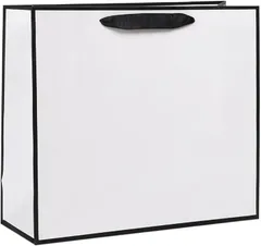 Noalife 紙袋 手提げ袋 ギフトバッグ 厚手タイプ 再利用可能 丈夫 クラフトバッグ 無地 特大紙袋 結婚式 包装 パーティー 誕生日 (ホワイト,  2枚セット)