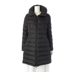 モンクレール 17年 FLAMMETTE Aライン ロング ダウンコート アウター ブラック 0【中古】