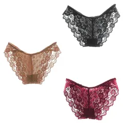 【新品】 WHITE FANG(ホワイトファング) 下着 花柄 レース インナー パンツ ショーツ 3枚セット セクシー レディース TT23S3 (3枚セット M)