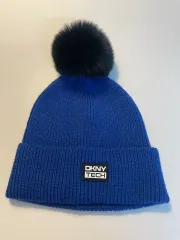 DKNY TECH 青 ニット帽