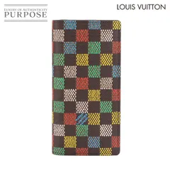 未使用 展示品 ルイ ヴィトン LOUIS VUITTON LVバーズ ダミエ ポルトフォイユ ブラザ 二つ折り 長財布 エベヌ N00141 90302069
