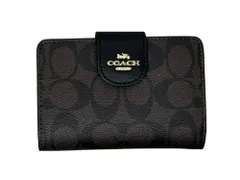 COACH (コーチ) ミディアム シグネチャー コーナー ジップ ウォレット 二つ折り財布 C0082 ブラウン レディース/199