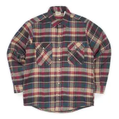 ファイブブラザー FIVE BROTHER 未使用 デッドストック 90s 90年代 ヘビーネルシャツ MADE IN USA アメリカ製 アメカジ BIG MAC ビッグマック ヴィンテージ 古着 グリーン系 チェック柄 M【中古】