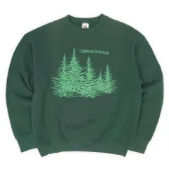 California Redwoods 90s 90年代 Fruit of the loom スーベニアスウェット フルーツオブザルーム MADE IN USA アメリカ製 ヴィンテージ 古着 トレーナー グリーン 緑 L【中古】