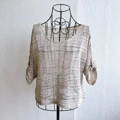 美品✨ チャルラ フォー エルディーエス Chambre de nimes 透かし編み サマーニット レース プルオーバー ドルマンスリーブ 半袖 短丈 ショート丈 ゆったり 体型カバー レイヤード カジュアル きれいめ ロールアップ