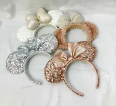 Disney ディズニー リゾート TDL カチューシャ ミニー  シェリーメイ 4点セット スパンコール シルバー パーク まとめ コスプレ 店頭受取可