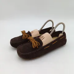 UGG Australia アグオーストラリア モカシン スエード ダークブラウン ウィメンズ 22cm B-9-1